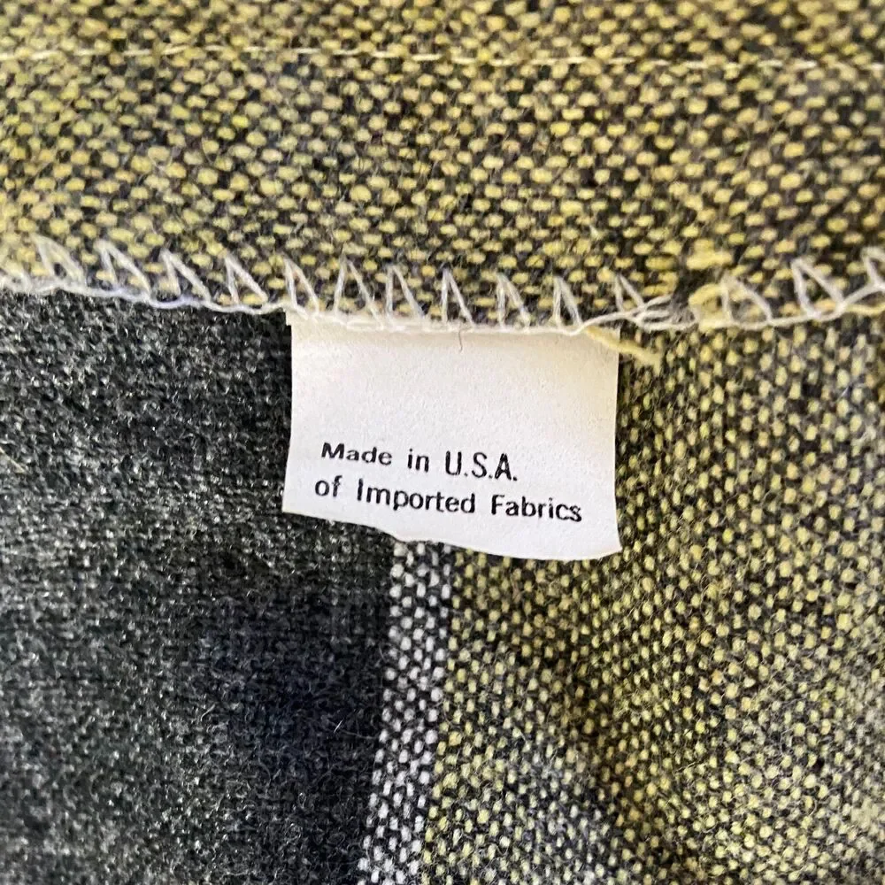 Vintage New Attitude Russ Togs Midi Skirt Sz 14 *Fits like 8* Yellow Black Plaid